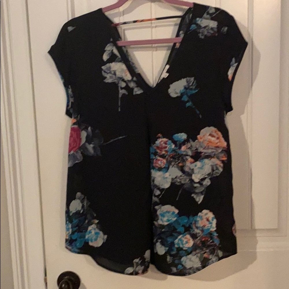 Navy low back top
